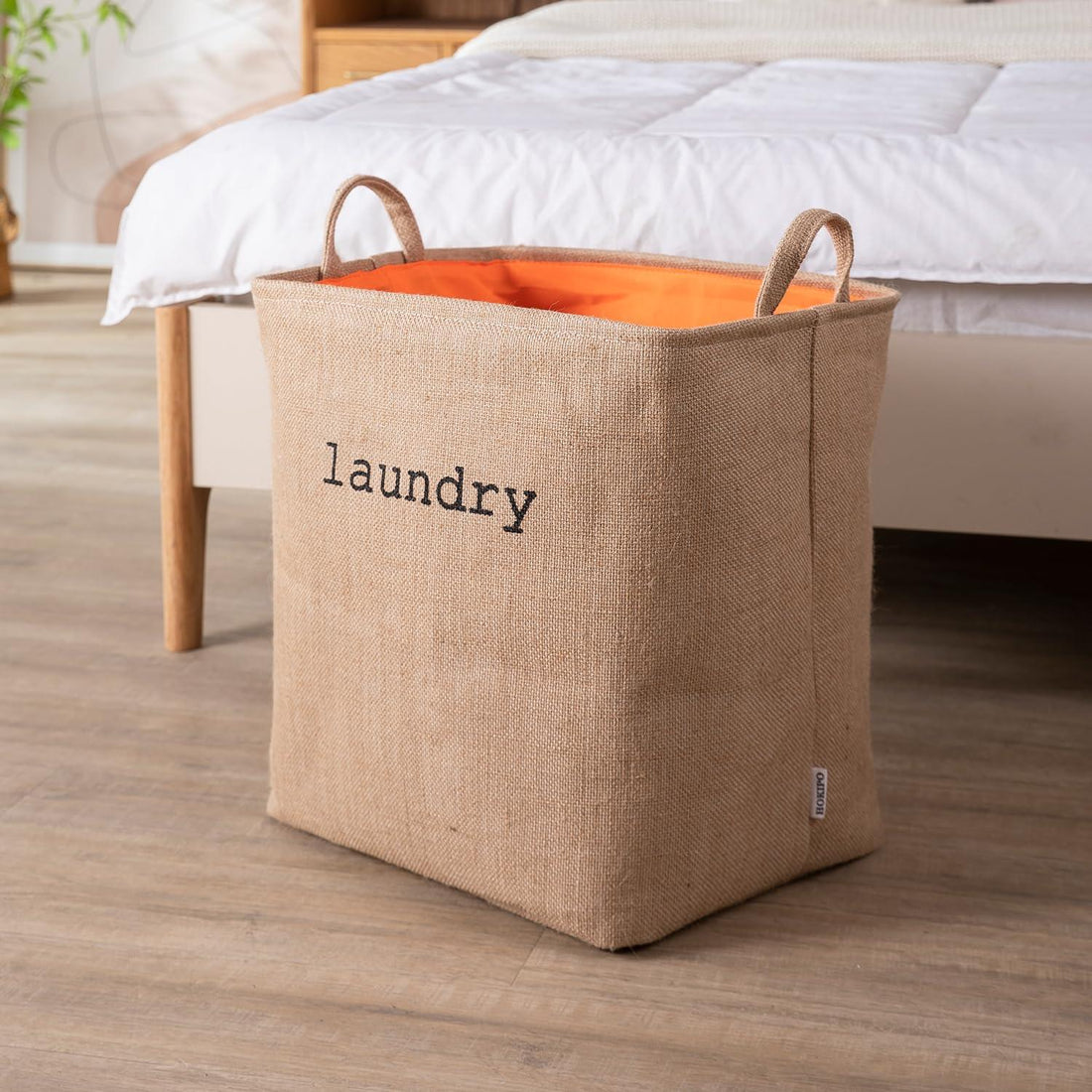 HOKIPO Laundry Basket Clothes Hamper, Denim Basket With Handles,Small / Large - Beige - HOKIPO | Har Ghar ka Humsafar
