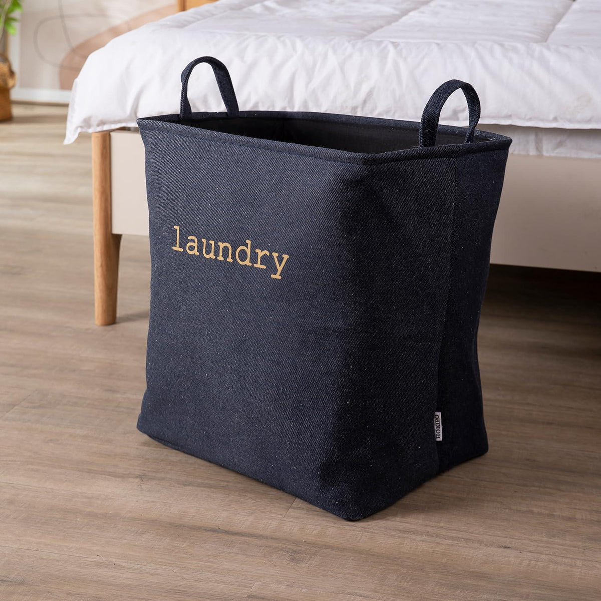 HOKIPO Laundry Basket Clothes Hamper, Denim Basket With Handles,Small / Large - Blue - HOKIPO | Har Ghar ka Humsafar