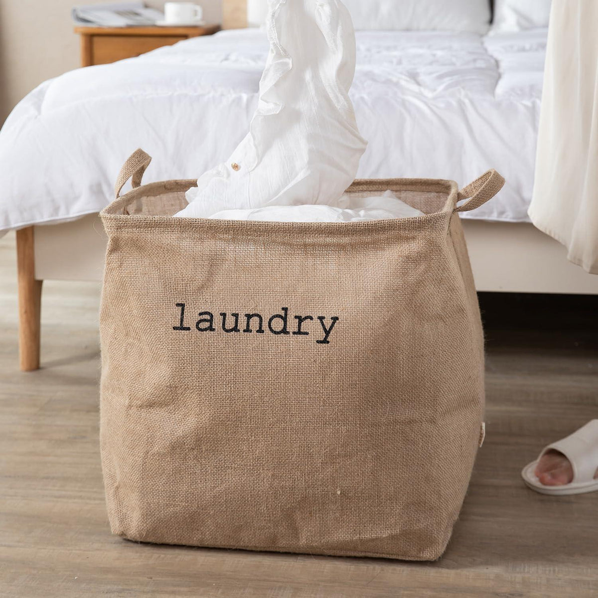 HOKIPO® Laundry Basket Natural Moisture - Resistant Jute Laundry Hamper - 54 Ltr - HOKIPO | Har Ghar ka Humsafar
