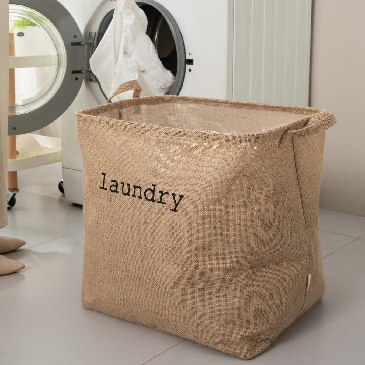 HOKIPO® Laundry Basket Natural Moisture - Resistant Jute Laundry Hamper - 54 Ltr - HOKIPO | Har Ghar ka Humsafar
