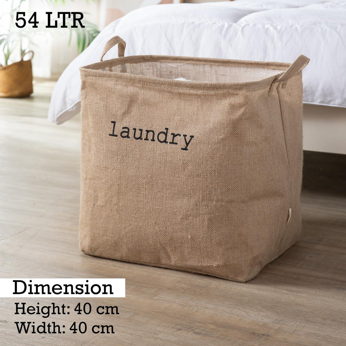 HOKIPO® Laundry Basket Natural Moisture - Resistant Jute Laundry Hamper - 54 Ltr - HOKIPO | Har Ghar ka Humsafar