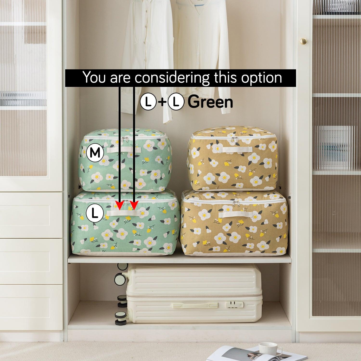 HOKIPO Moisture Resistant Wardrobe Storage Bag Pack of 2, Green - HOKIPO | Har Ghar ka Humsafar