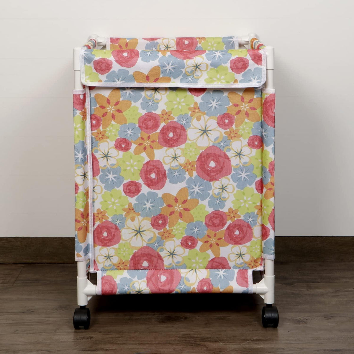 HOKIPO Oxford Fabric Laundry Basket Trolley With Wheels - 60x44x44 cm, Multicolor - HOKIPO | Har Ghar ka Humsafar