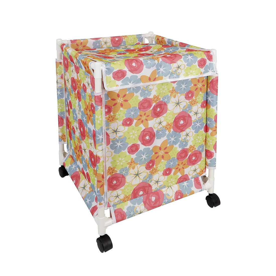 HOKIPO Oxford Fabric Laundry Basket Trolley With Wheels - 60x44x44 cm, Multicolor - HOKIPO | Har Ghar ka Humsafar