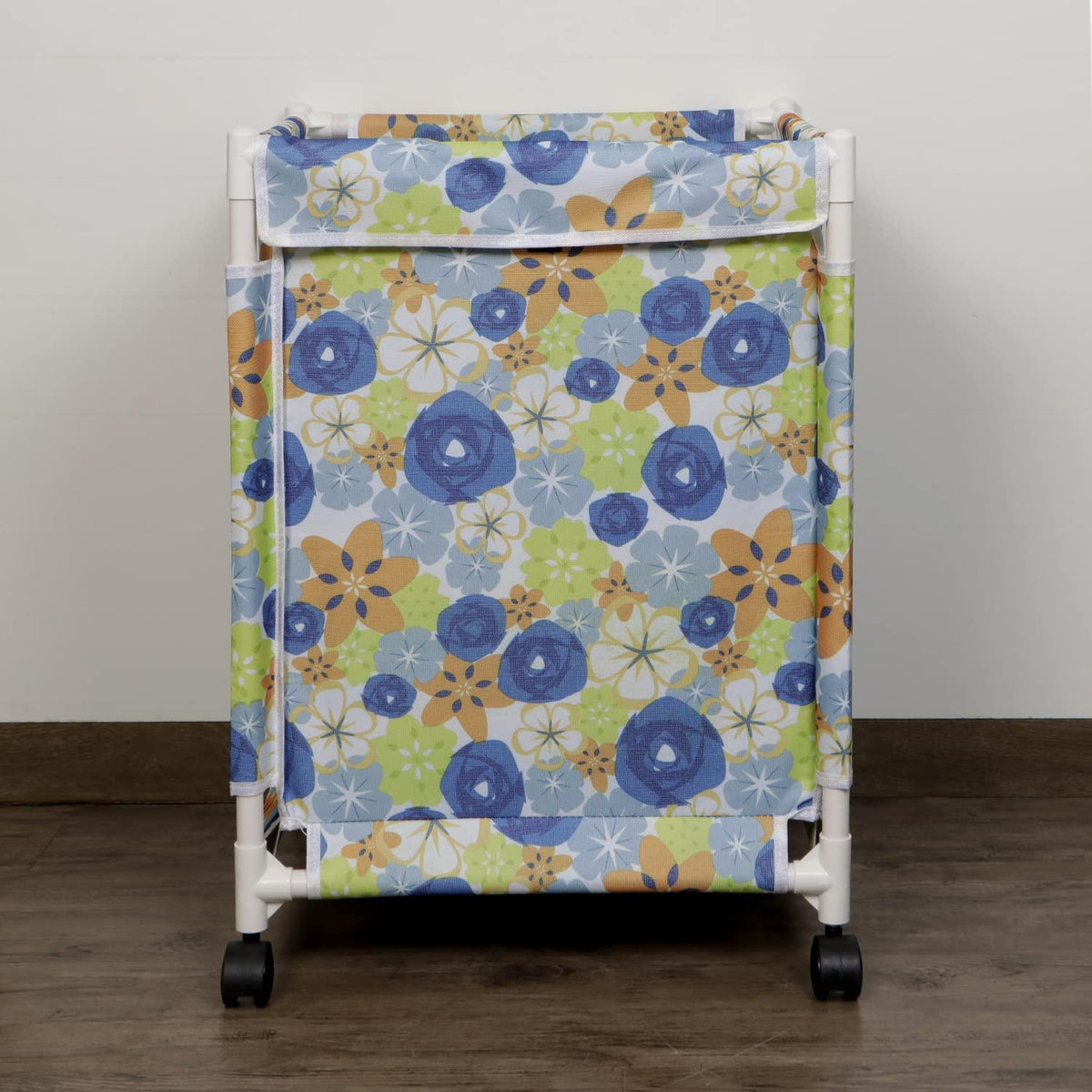 HOKIPO Oxford Fabric Laundry Basket Trolley With Wheels - 60x44x44 cm, Multicolor - HOKIPO | Har Ghar ka Humsafar