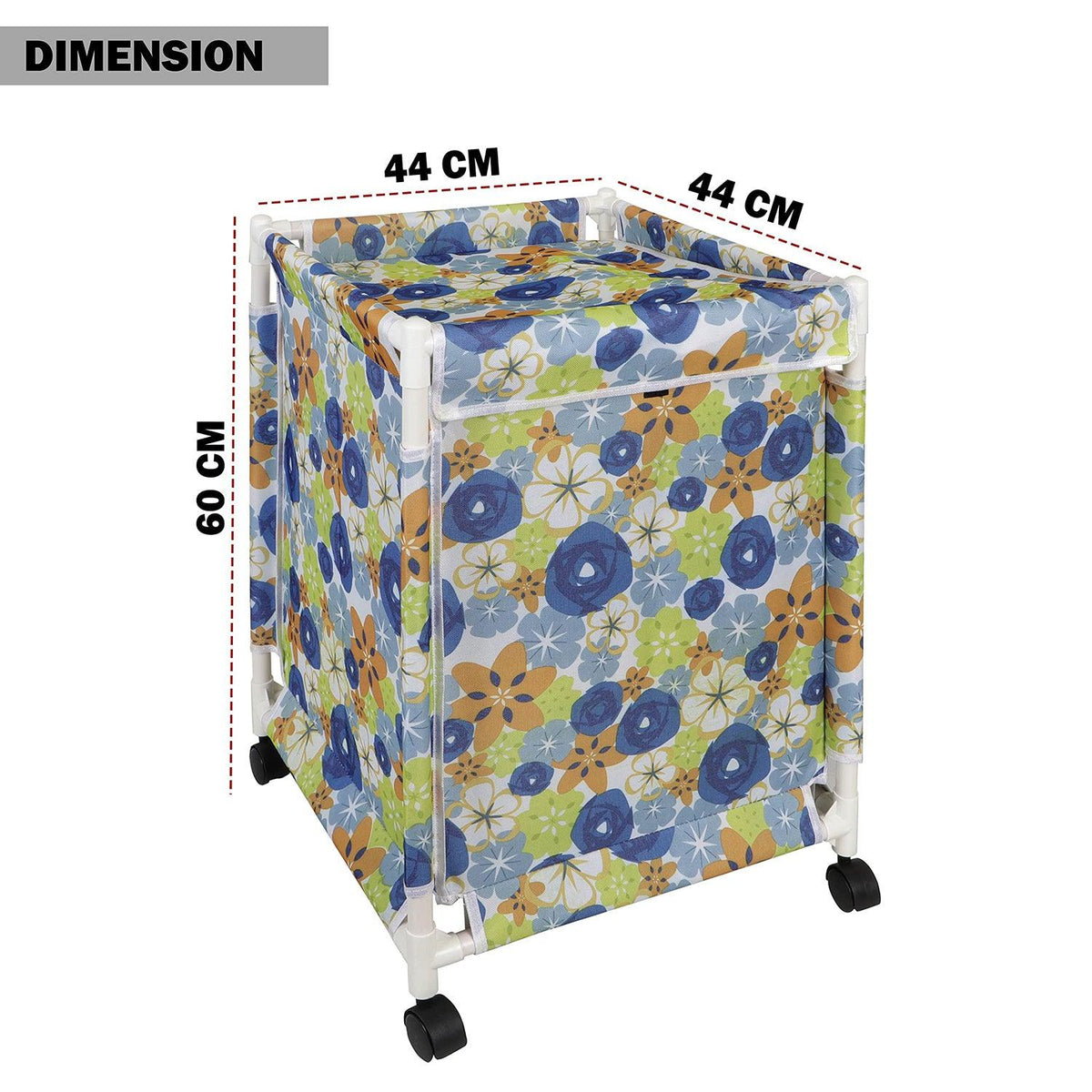 HOKIPO Oxford Fabric Laundry Basket Trolley With Wheels - 60x44x44 cm, Multicolor - HOKIPO | Har Ghar ka Humsafar