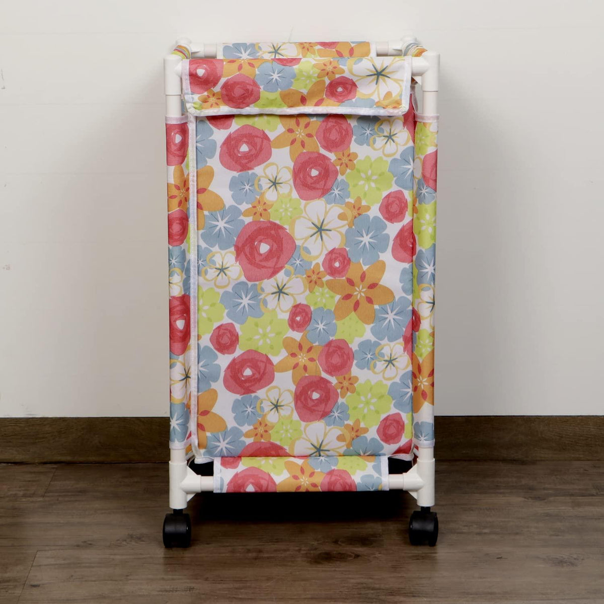 HOKIPO Oxford Fabric Laundry Basket Trolley With Wheels - 65x35x35 cm, Multicolor - HOKIPO | Har Ghar ka Humsafar