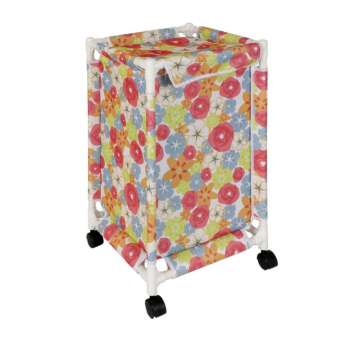 HOKIPO Oxford Fabric Laundry Basket Trolley With Wheels - 65x35x35 cm, Multicolor - HOKIPO | Har Ghar ka Humsafar