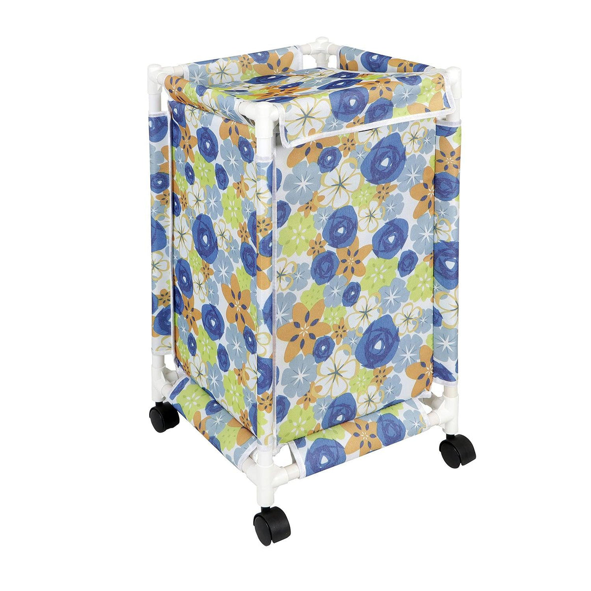 HOKIPO Oxford Fabric Laundry Basket Trolley With Wheels - 65x35x35 cm, Multicolor - HOKIPO | Har Ghar ka Humsafar