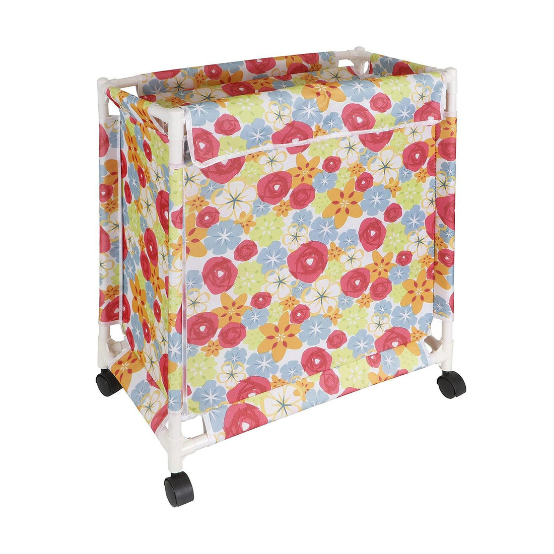 HOKIPO Oxford Fabric Laundry Basket Trolley With Wheels - 65x56x31 cm, Multicolor - HOKIPO | Har Ghar ka Humsafar