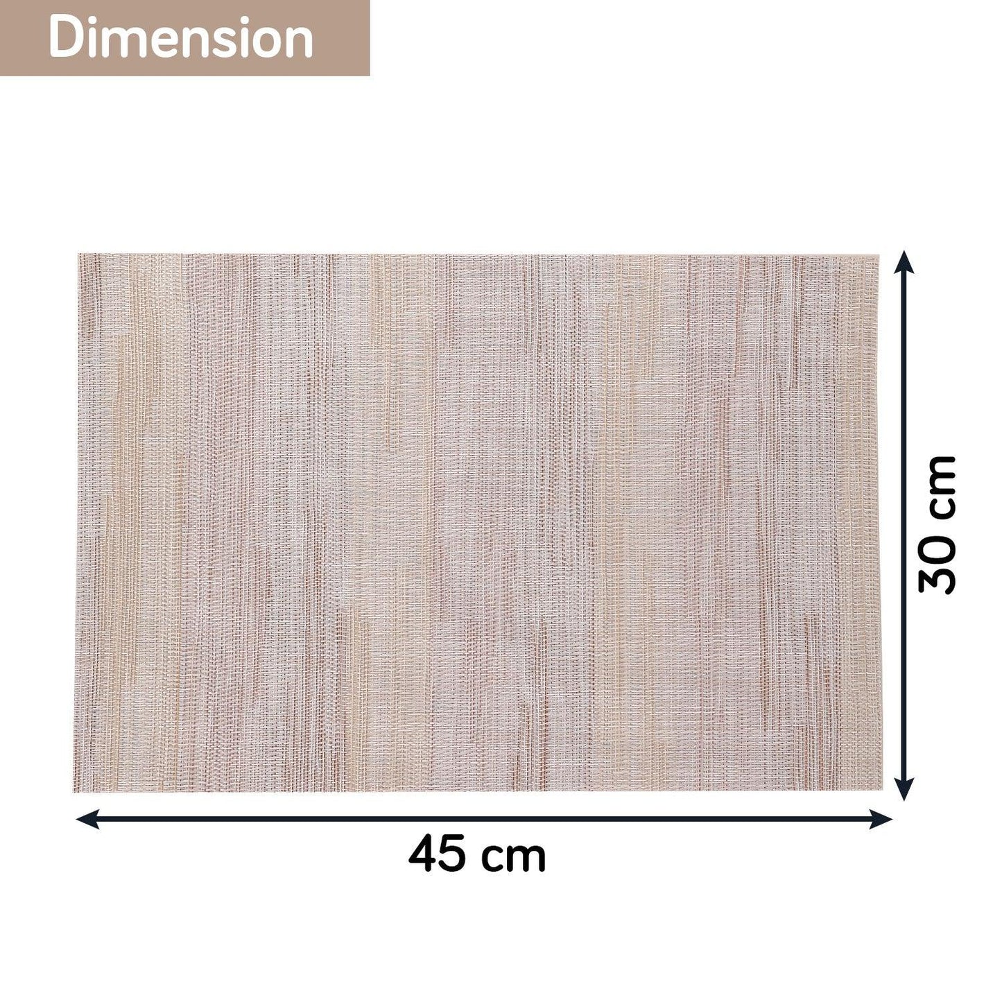 HOKIPO PVC Dining Table Mats and Runner Set of 4/6, Butter Cream Vertical Lines - HOKIPO | Har Ghar ka Humsafar