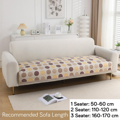 HOKIPO Quilted Sofa Cover Seat Mat for 1/2/3 Seater, Brown Polka Dot - HOKIPO | Har Ghar ka Humsafar