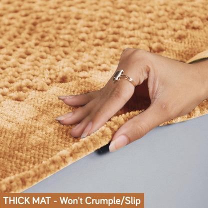 HOKIPO Thick Poly Velvet Sofa Cover L Shape, Buff Cream - HOKIPO | Har Ghar ka Humsafar