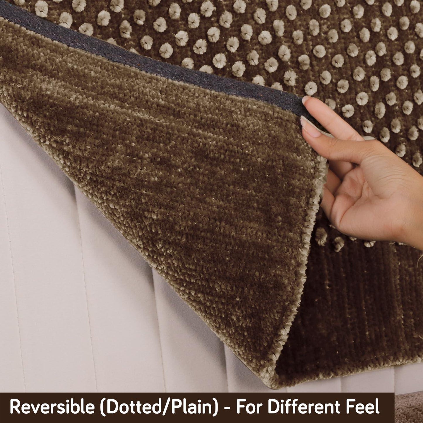 HOKIPO Thick Poly Velvet Sofa Cover L Shape, Cedar Brown - HOKIPO | Har Ghar ka Humsafar