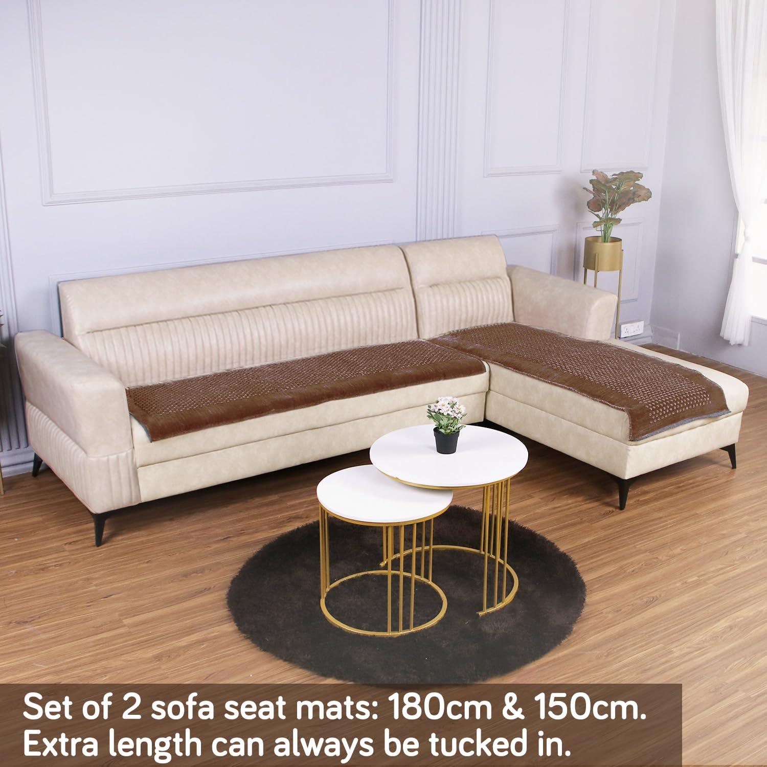 HOKIPO Thick Poly Velvet Sofa Cover L Shape, Cedar Brown - HOKIPO | Har Ghar ka Humsafar