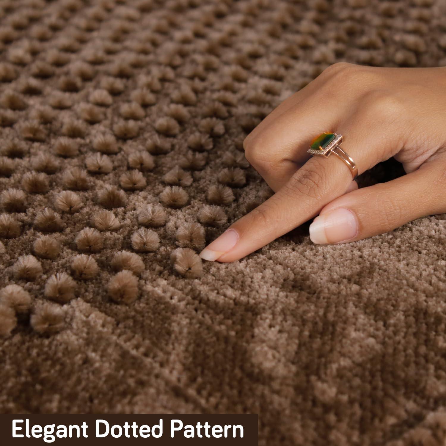 HOKIPO Thick Poly Velvet Sofa Cover L Shape, Cedar Brown - HOKIPO | Har Ghar ka Humsafar
