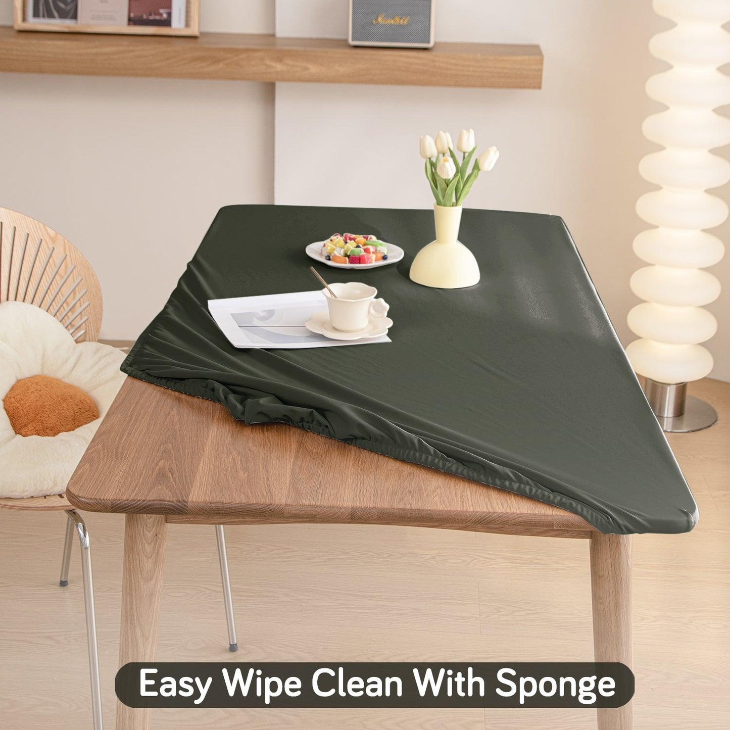 HOKIPO Waterproof Non - Slip Stretch Table Cover, Army Green - HOKIPO | Har Ghar ka Humsafar