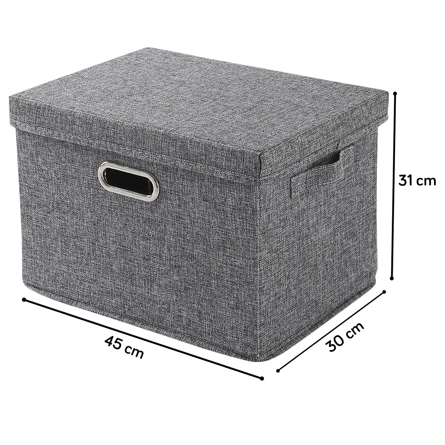 Multipurpose Foldable Storage Box with Lid, Medium / Large / Extra Large, Grey