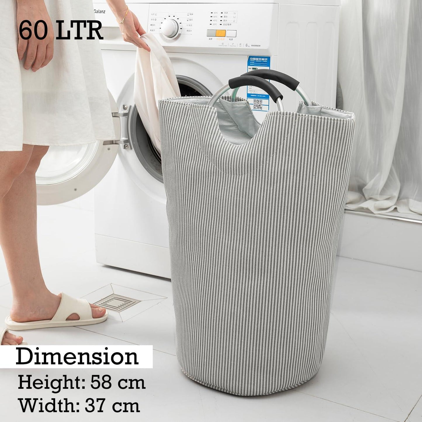 Laundry Basket Dirty Clothes Hamper with Handles - HOKIPO | Har Ghar ka Humsafar