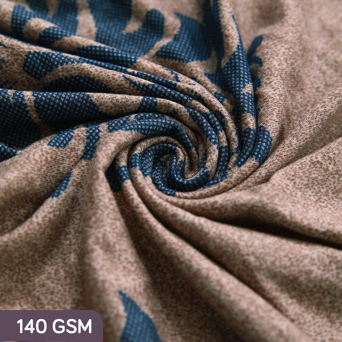 140 GSM machine washable Light Coffee Lotus Damask elastic sofa cover