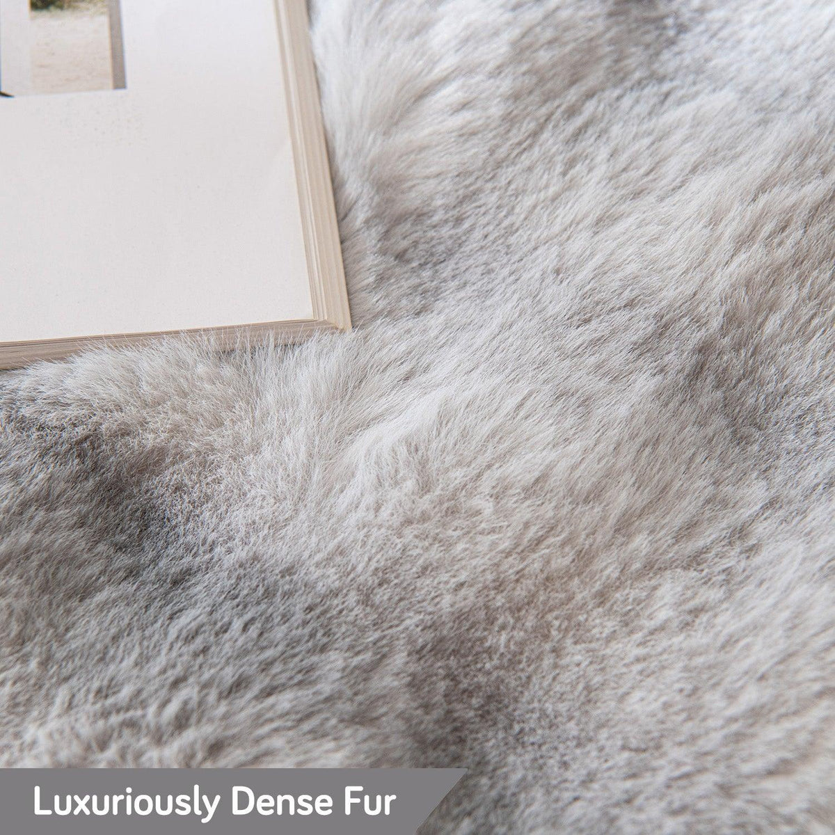 Soft Grey Premium Gradient Faux Rabbit Wool Sofa Throw Blanket​ | HOKIPO