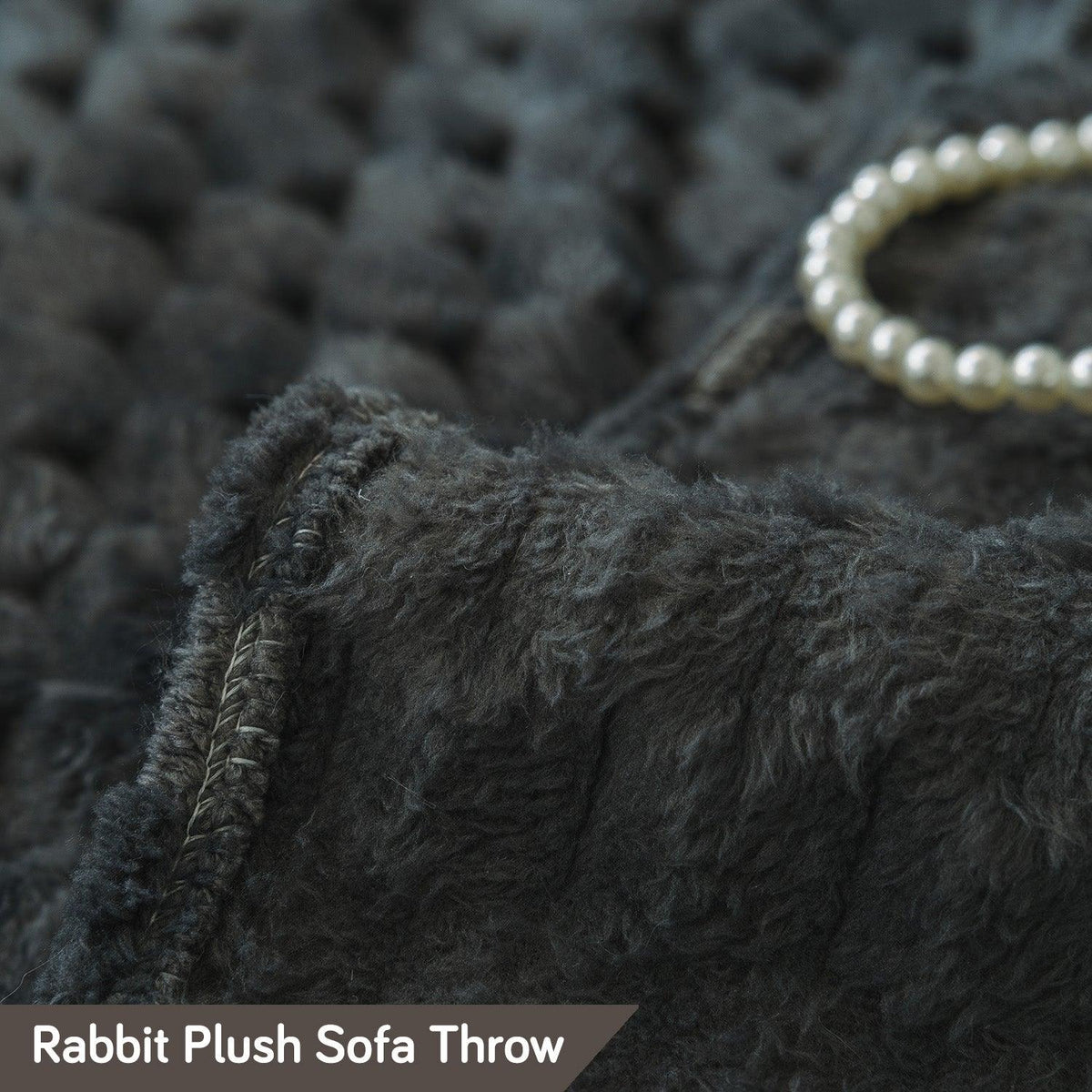 Cozy Premium Charcoal Grey Rabbit Plush Sofa Throw Blanket​ | HOKIPO