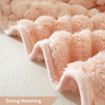 Luxury Rabbit Wool Plush Sofa Throw, Flamingo Pink - HOKIPO | Har Ghar ka Humsafar