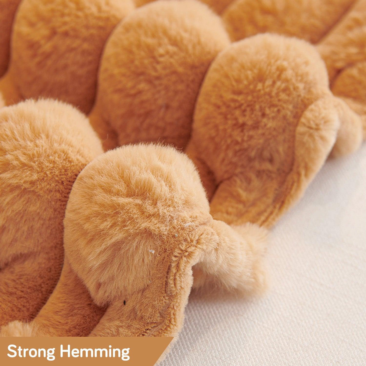 Cozy Premium Ochre Brown Luxury Waxy Faux Rabbit Fluffy Plush Sofa Throw Blanket​ | HOKIPO