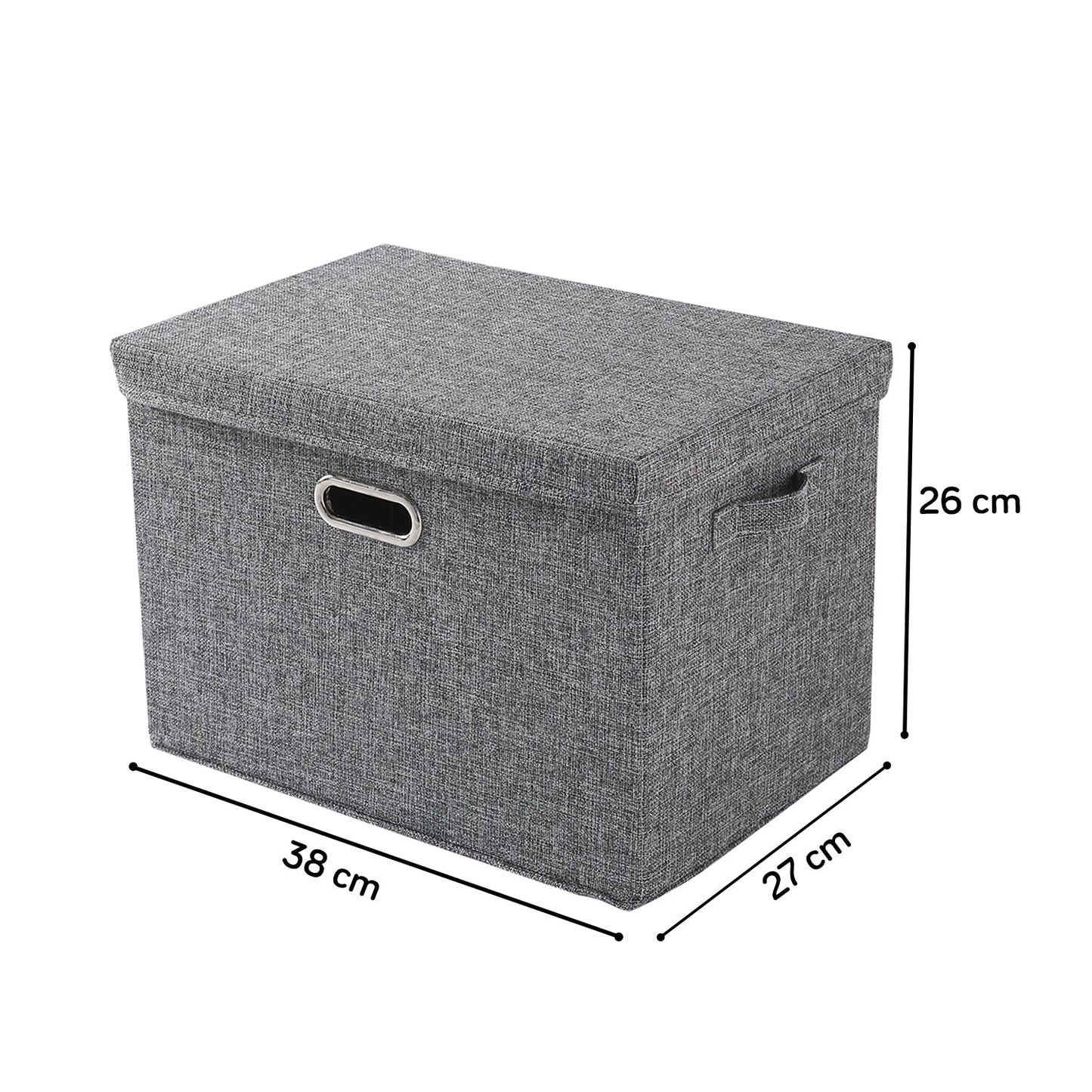 Multipurpose Foldable Storage Box with Lid, Medium / Large / Extra Large, Grey