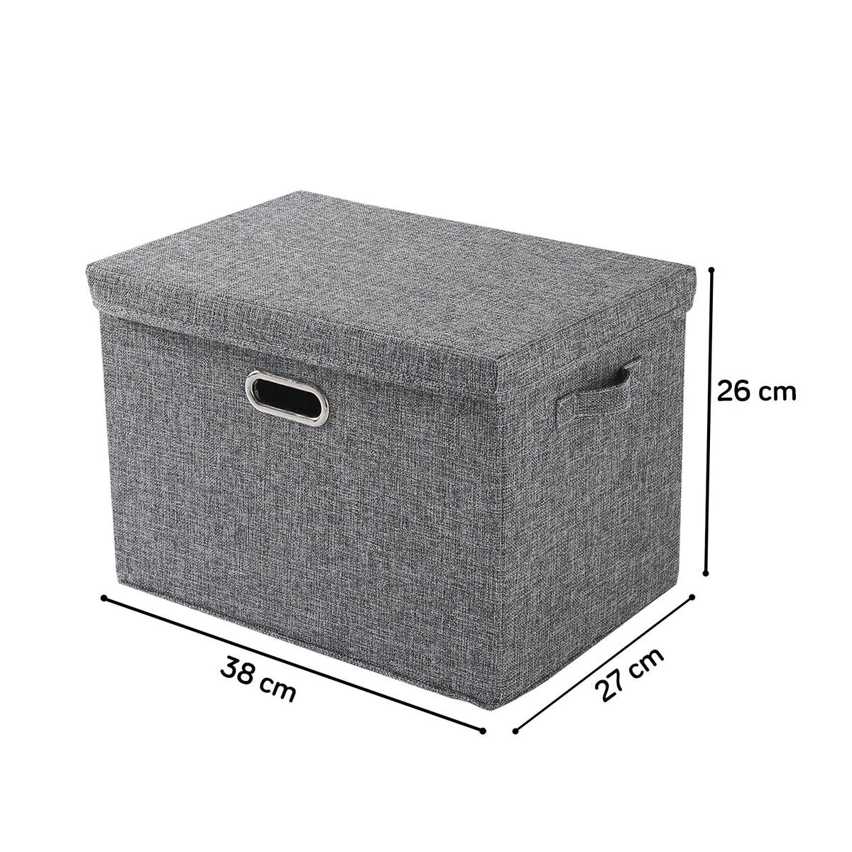 Multipurpose Foldable Storage Box with Lid, Medium / Large / Extra Large, Grey