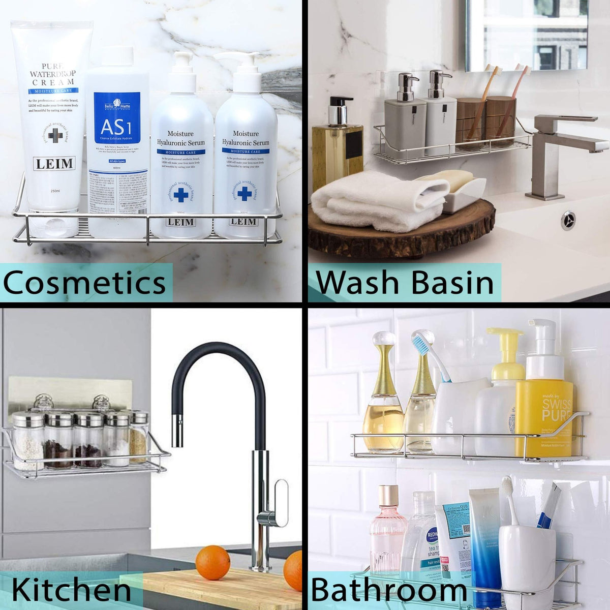 Wall Mounted Organizer for Bathroom, Washbasin & Kitchen | HOKIPO