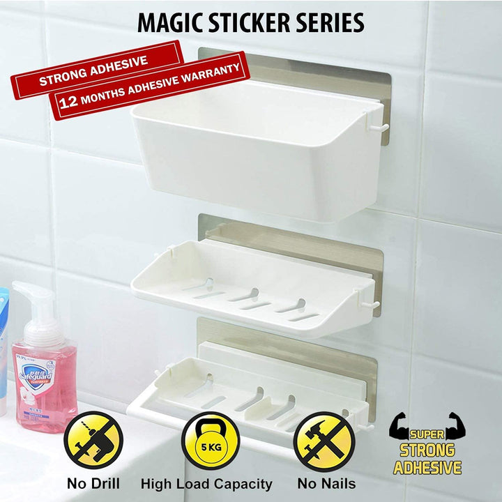 3 Tier Bathroom Soap Dish Wall Mounted Holder- HOKIPO | Har Ghar ka Humsafar