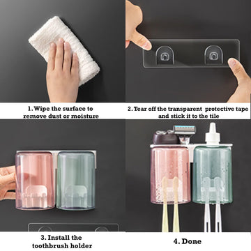 Wall Mounted Brush Holder- HOKIPO | Har Ghar ka Humsafar
