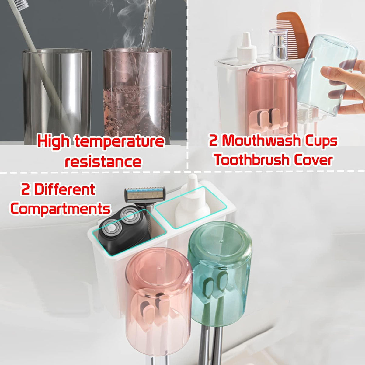 Wall Mounted Covered Toothbrush Holder Stand​  | HOKIPO