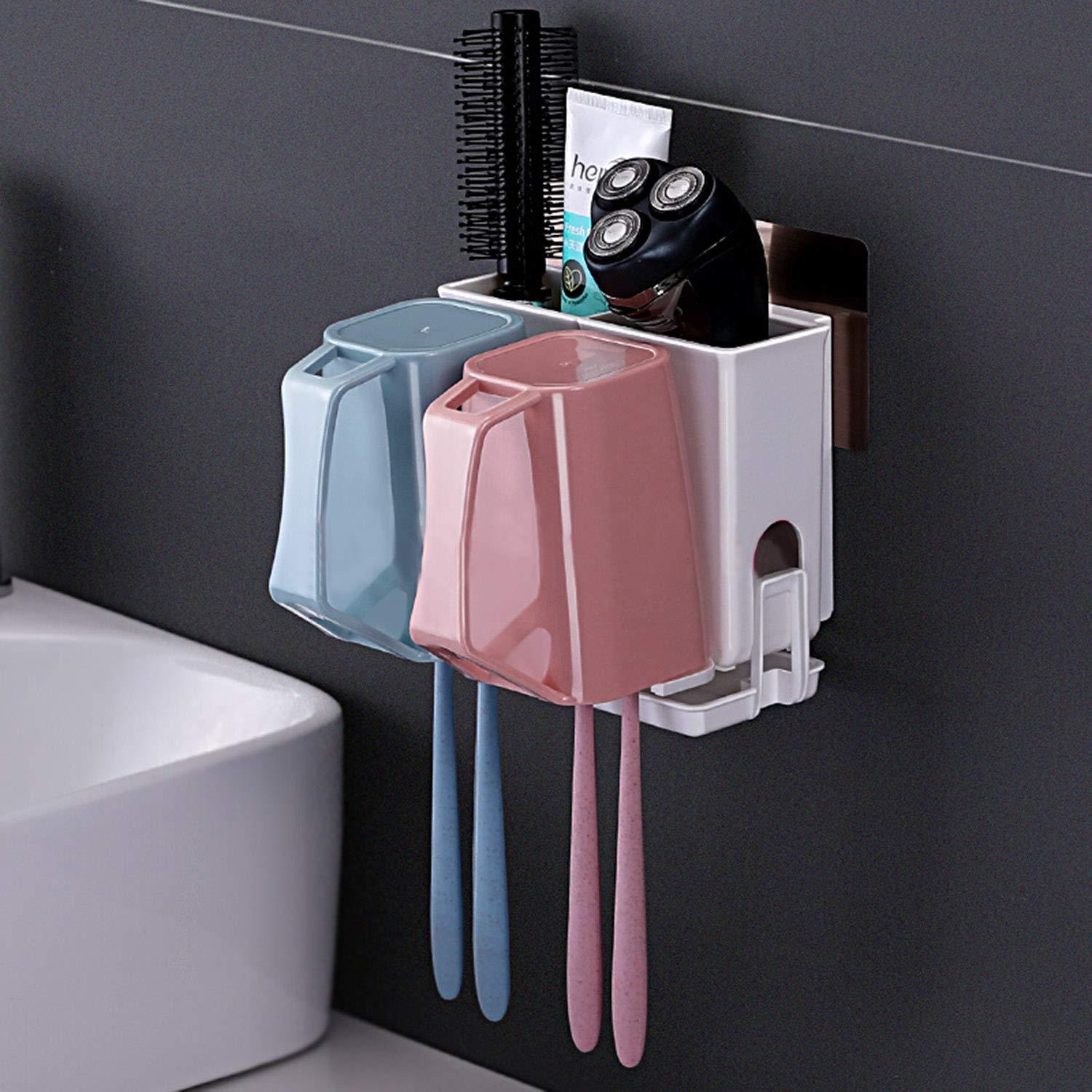 Rack Sticker Toothbrush Rack Co Covered Wall Mounted Toothpaste & Toothbrush Holder Stand | HOKIPO ...