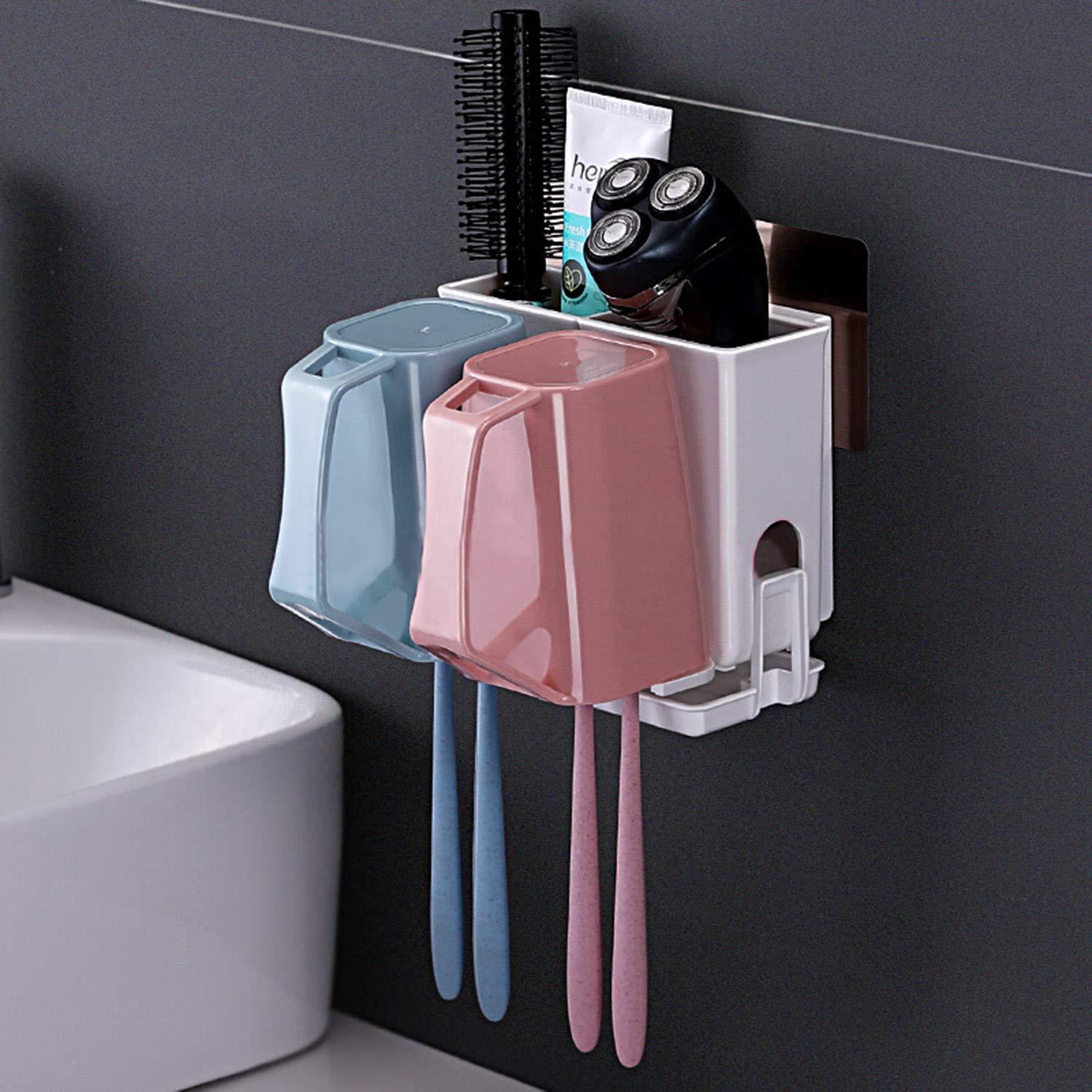 Magic Sticker Series No Drill Bathroom Toothbrush Stand Rack - HOKIPO | Har Ghar ka Humsafar