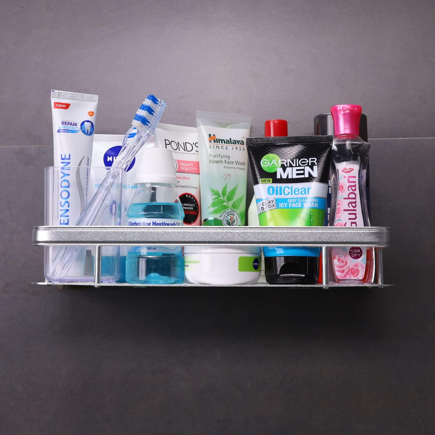 Magic Sticker Series No Drill High Grade Aluminium Kitchen Bathroom Shelf Rack - HOKIPO | Har Ghar ka Humsafar