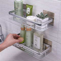 Magic Sticker Series No Drill High Grade Aluminium Kitchen Bathroom Shelf Rack - HOKIPO | Har Ghar ka Humsafar