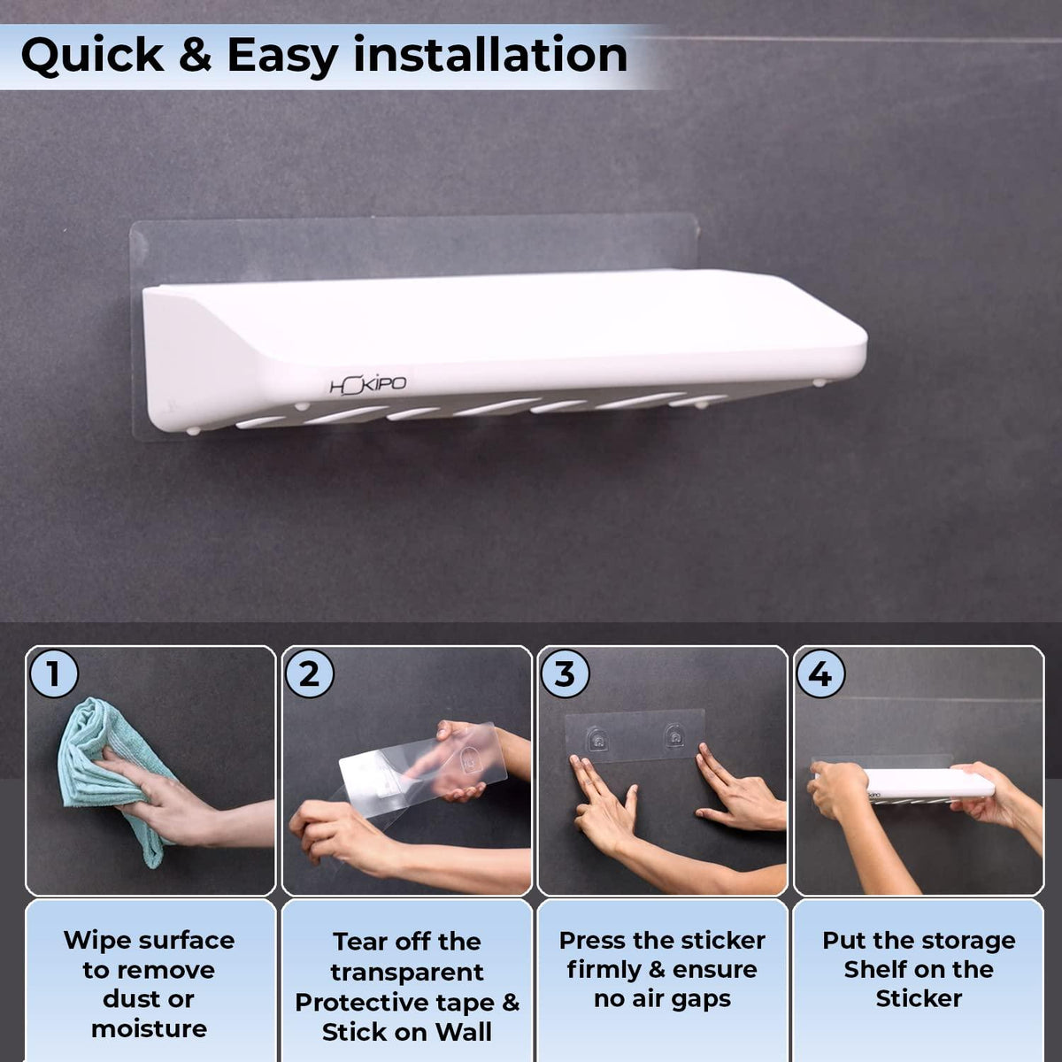 Guide to Install HOKIPO's Plastic white Bathroom Stand