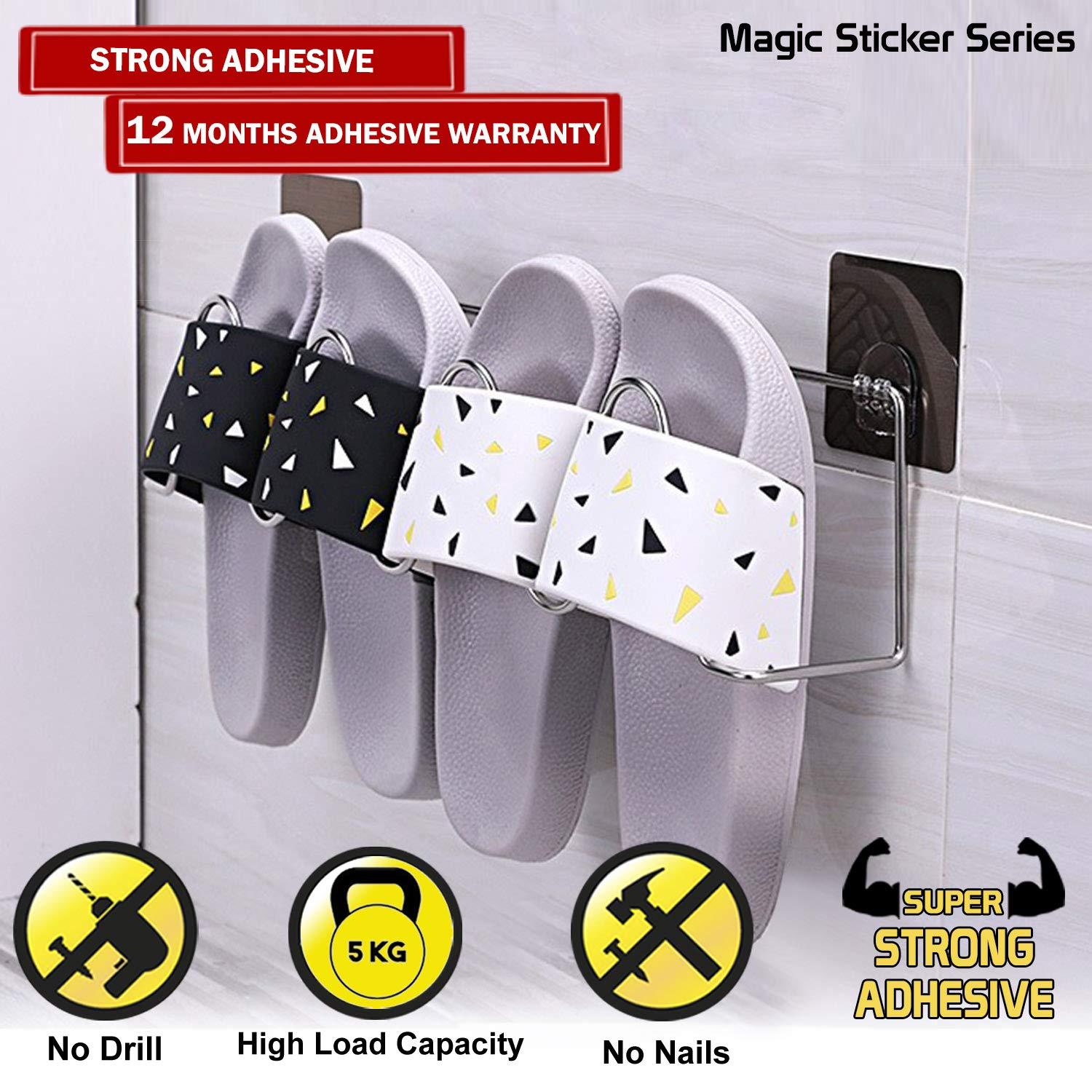 Magic Sticker Series No Drill Shoe Stand for Flip Flops, Bathroom Slippers - HOKIPO | Har Ghar ka Humsafar