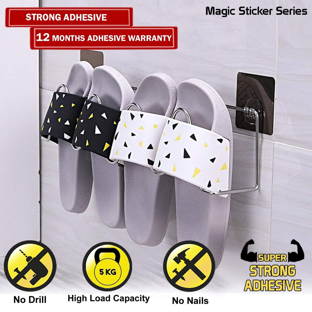 Wall Mounted Footwear Stand For Slipper, shoes & Flipflops | HOKIPO​