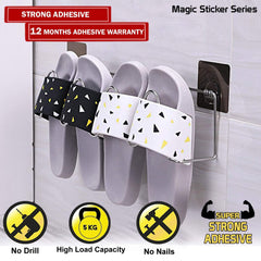 Magic Sticker Series No Drill Shoe Stand for Flip Flops, Bathroom Slippers - HOKIPO | Har Ghar ka Humsafar