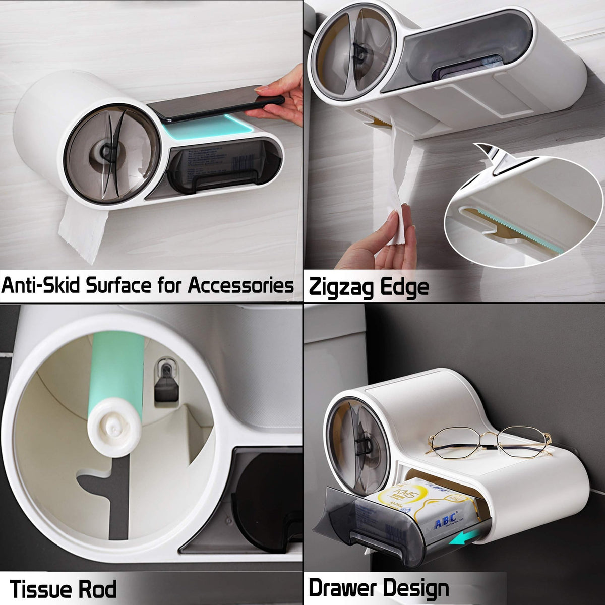 features of HOKIPO toilet roll holder