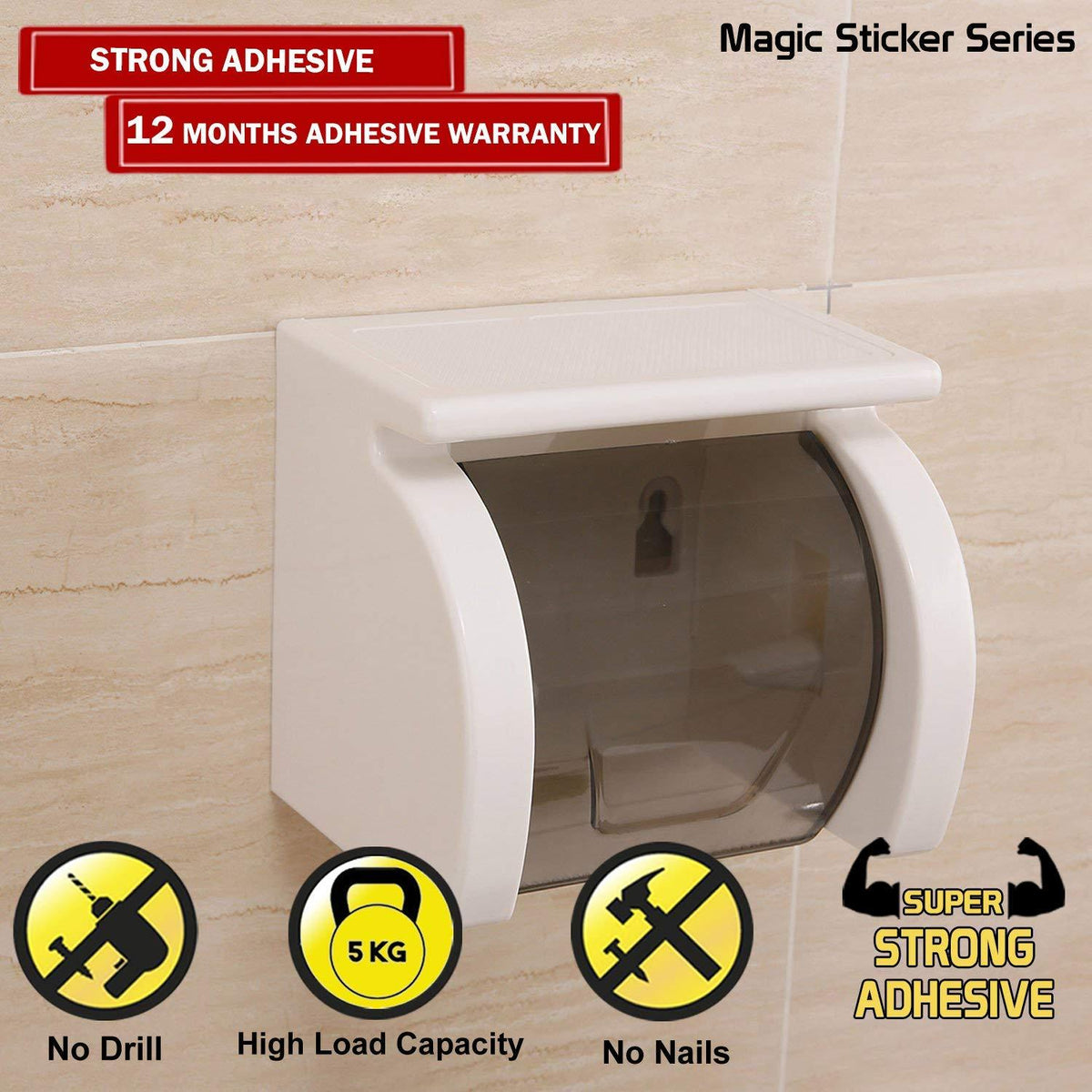 HOKIPO Toilet roll holder covered
