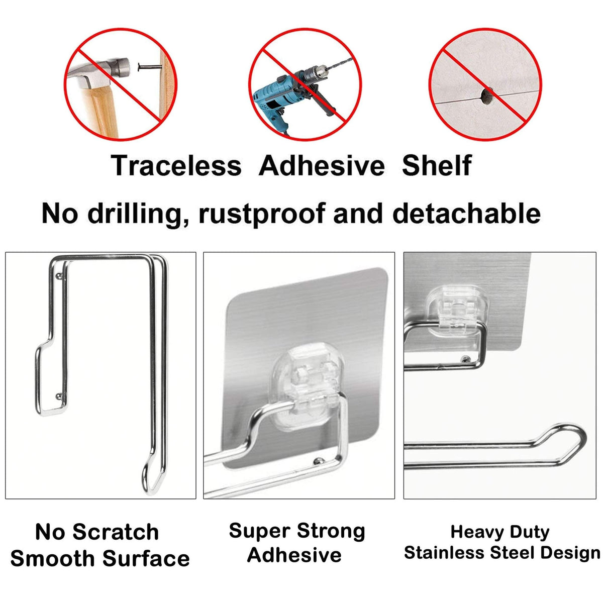 guide to install HOKIPO wall mounted tissue paper roll holder