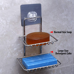 Magic Sticker Series Self Adhesive 2 Layer Soap Dish Holder Stand - HOKIPO | Har Ghar ka Humsafar