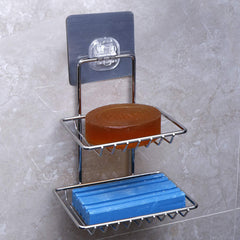 Magic Sticker Series Self Adhesive 2 Layer Soap Dish Holder Stand - HOKIPO | Har Ghar ka Humsafar