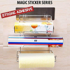 Magic Sticker Series Self Adhesive 3 - in - 1 Kitchen Tissue Paper Holder - HOKIPO | Har Ghar ka Humsafar