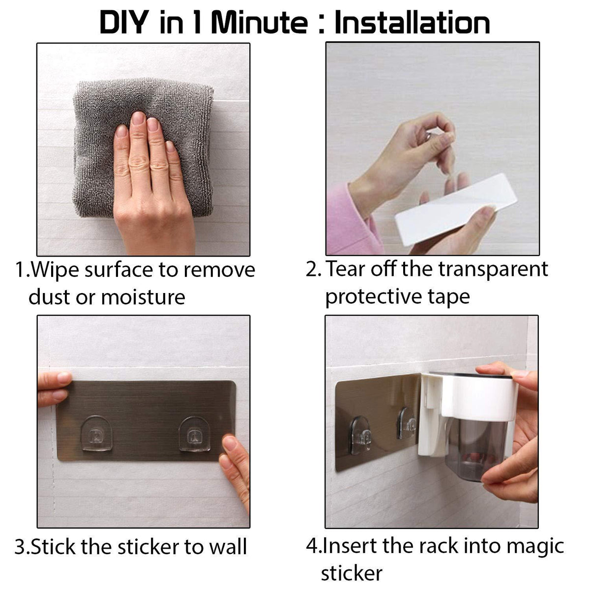 Guide to Install HOKIPO's wall mounted hair dryer holder 