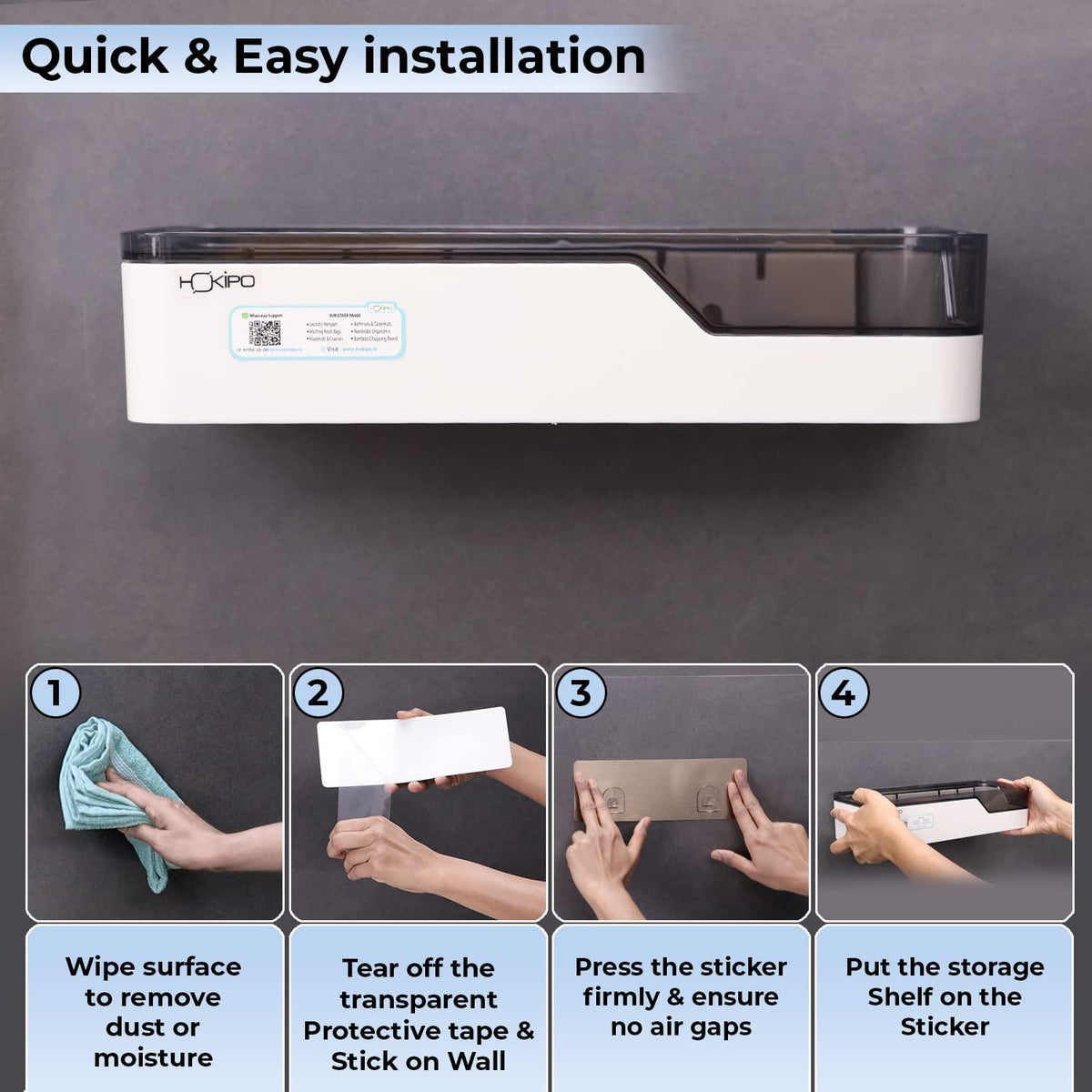 Guide to Install HOKIPO Shower Caddy